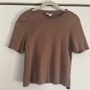 Topshop Cocoa dusty brown cropped Short Sleeve Tee size L US 12 100% cotton